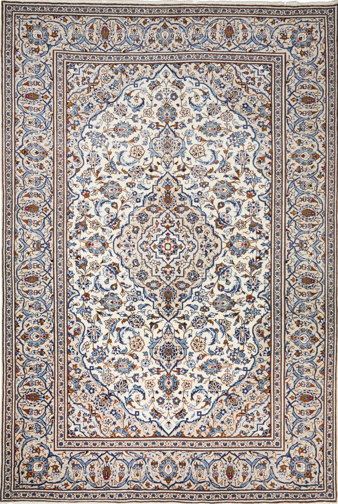 Kashan Tappeto 200 x 290 Beige (Iran) Annodato A Mano