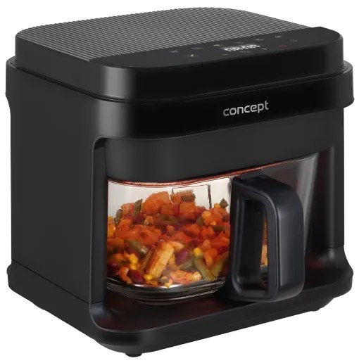 Concept FR5500 - Friggitrice a d'aria GLASS &amp; FAST 5,5 l 1200W/230V nero