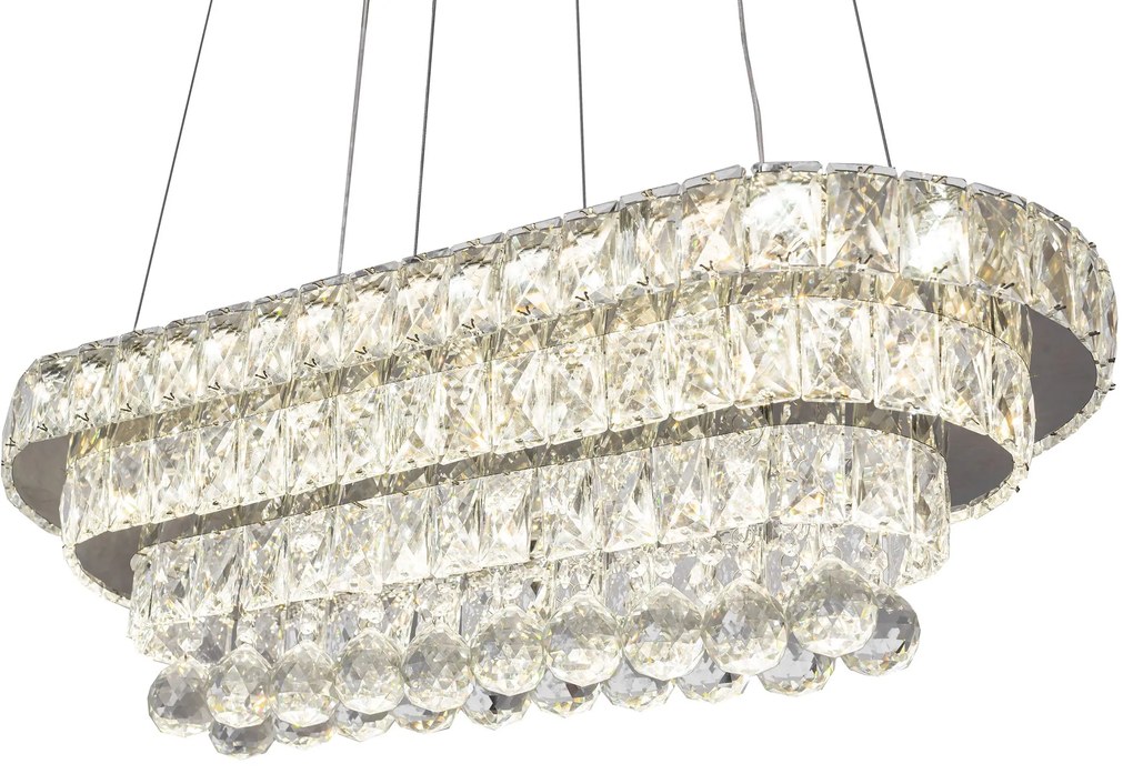 Lampada Da Soffitto Cristallo LED 102W telecomando APP417-CP
