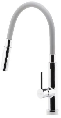 FERRO - Rubinetto per lavello con braccio flessible cromo lucido/grigio
