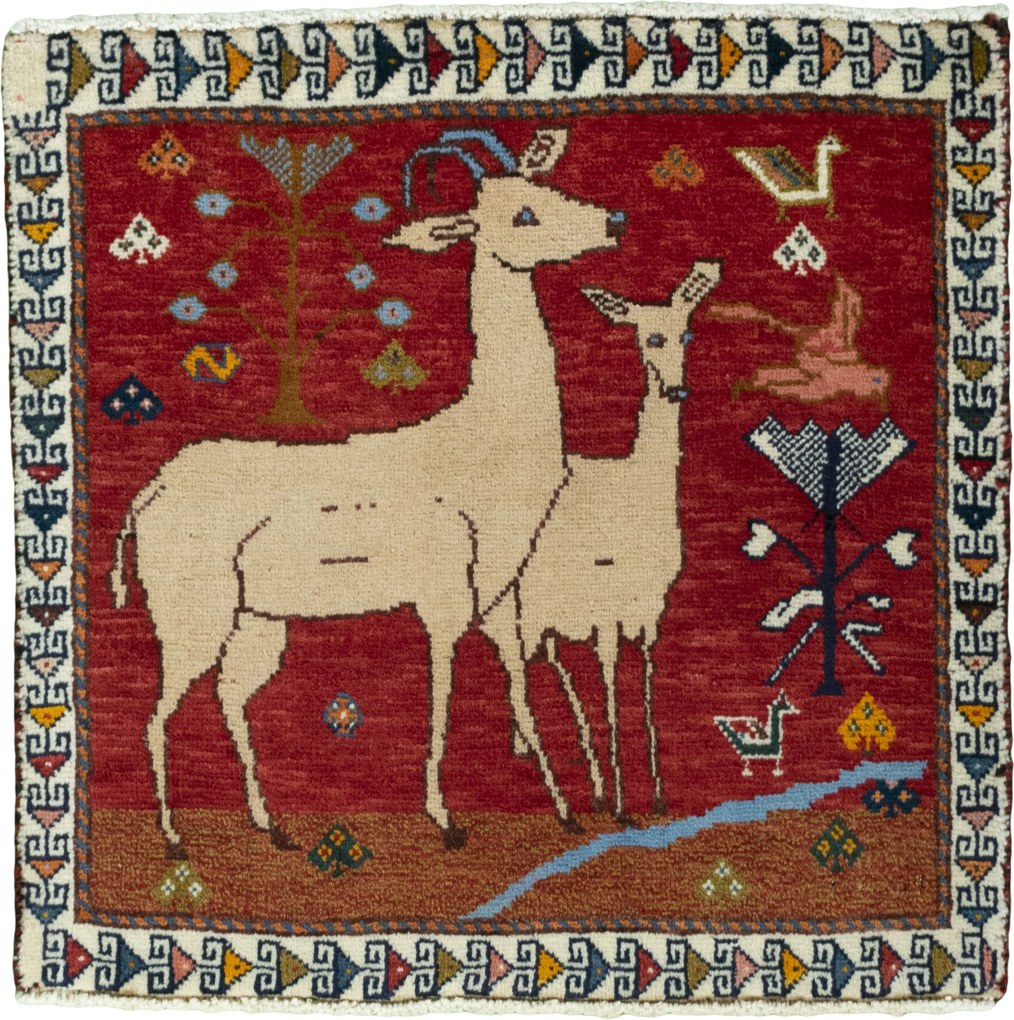 Gabbeh Tappeto persiano 60 x 60 Rosso (Iran) Annodato A Mano