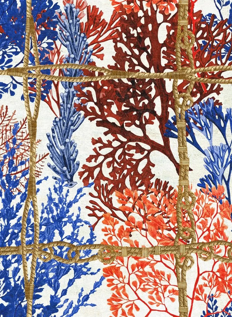 MINDTHEGAP Tapete Corallia - Indigo/ Red/ White/ Yellow