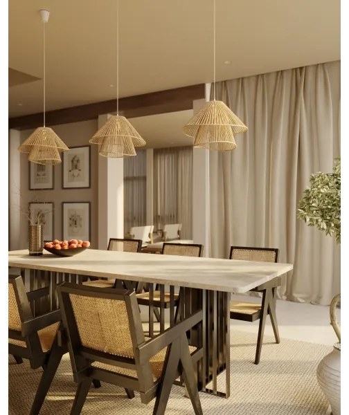 MAXLIGHT P0578 - Lampadario a sospensione con filo AMALFI 1xE27/15W/230V diametro 45 cm beige