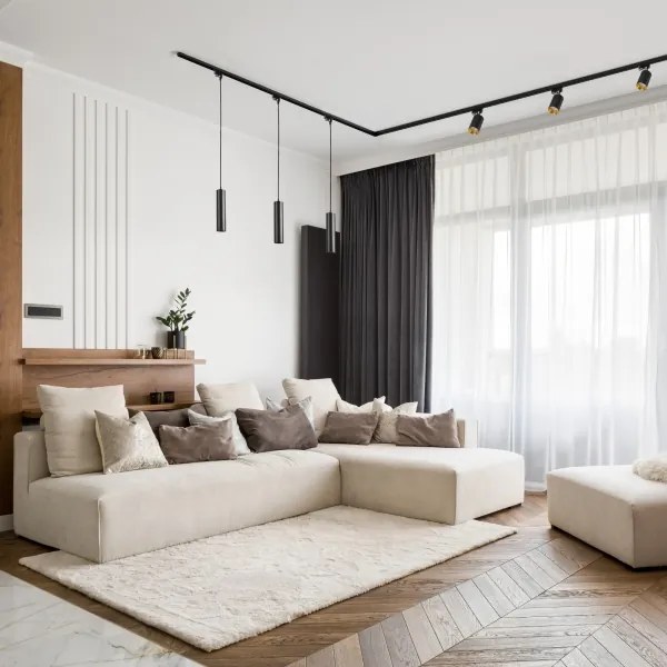 Lampadario su filo per sistema a binario MARIBEL 3xGU10/10W/230V + 1 m rotaia sistema