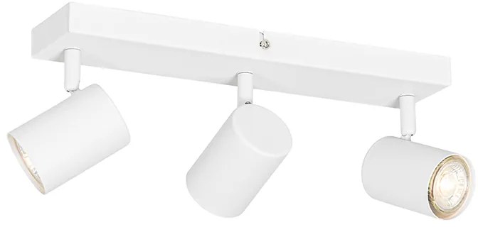 Plafoniera moderna bianca 3 luci rettangolare regolabile - Jeana