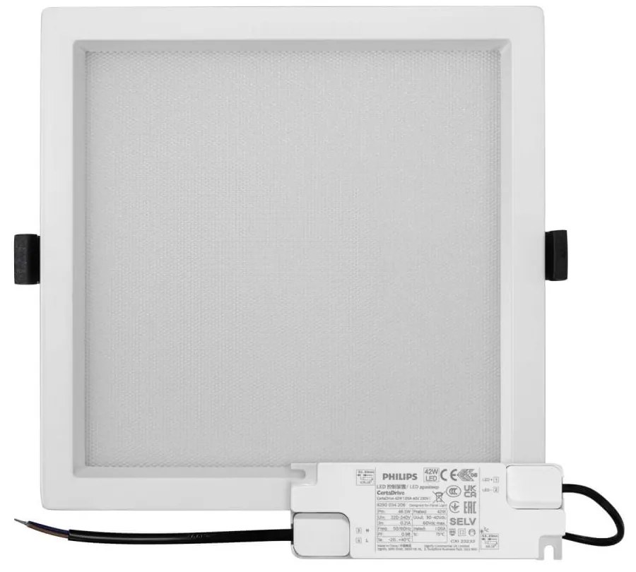 Faro da incasso 44W Foro 205x205mm UGR19 con driver Philips CRI92 CCT Colore Bianco Variabile CCT