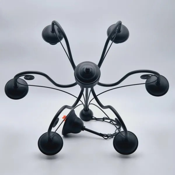 Lampadario a sospensione con catena DONATO 6xE14/40W/230V nero