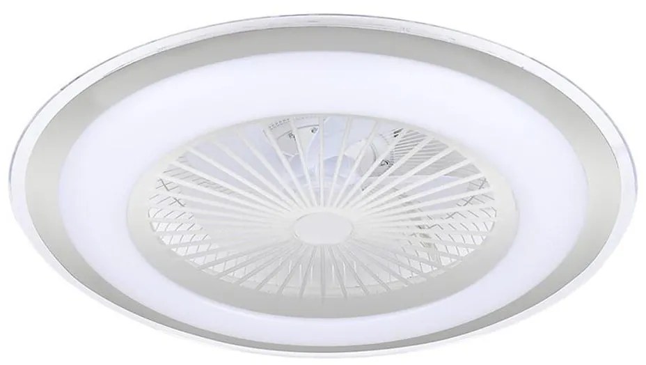 Plafoniera LED dimmerabile con ventola ZONDA LED/48W/230V argento + tc