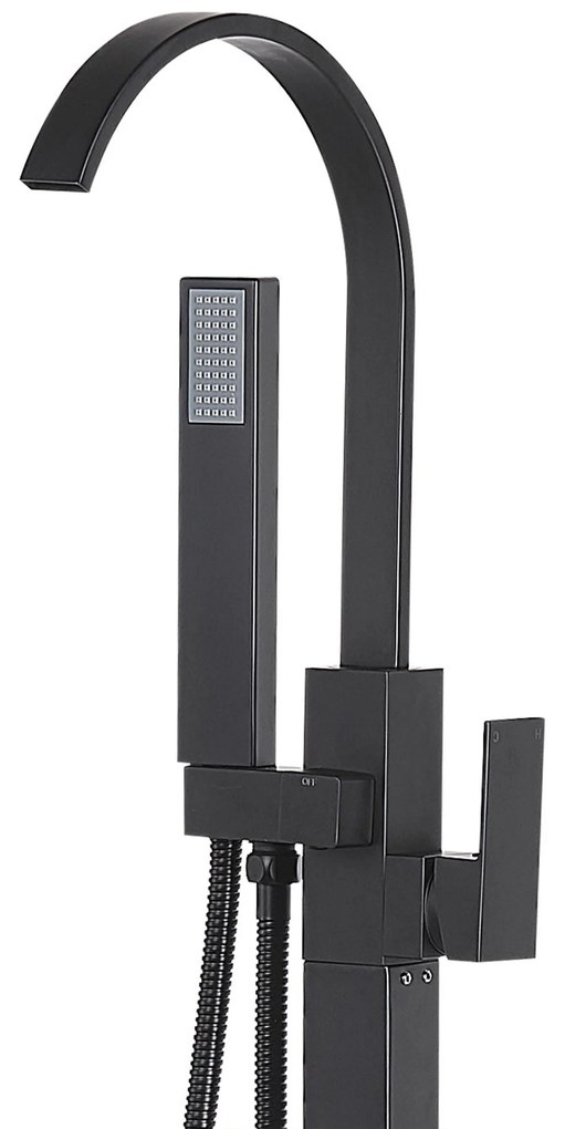 Miscelatore per vasca da bagno freestanding nero RIBBON Beliani