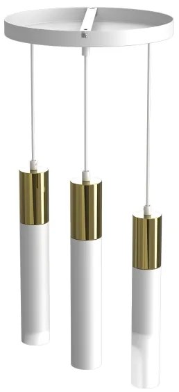 Lampadario a sospensione con filo CASSA 3xGU10/8W/230V bianco/oro