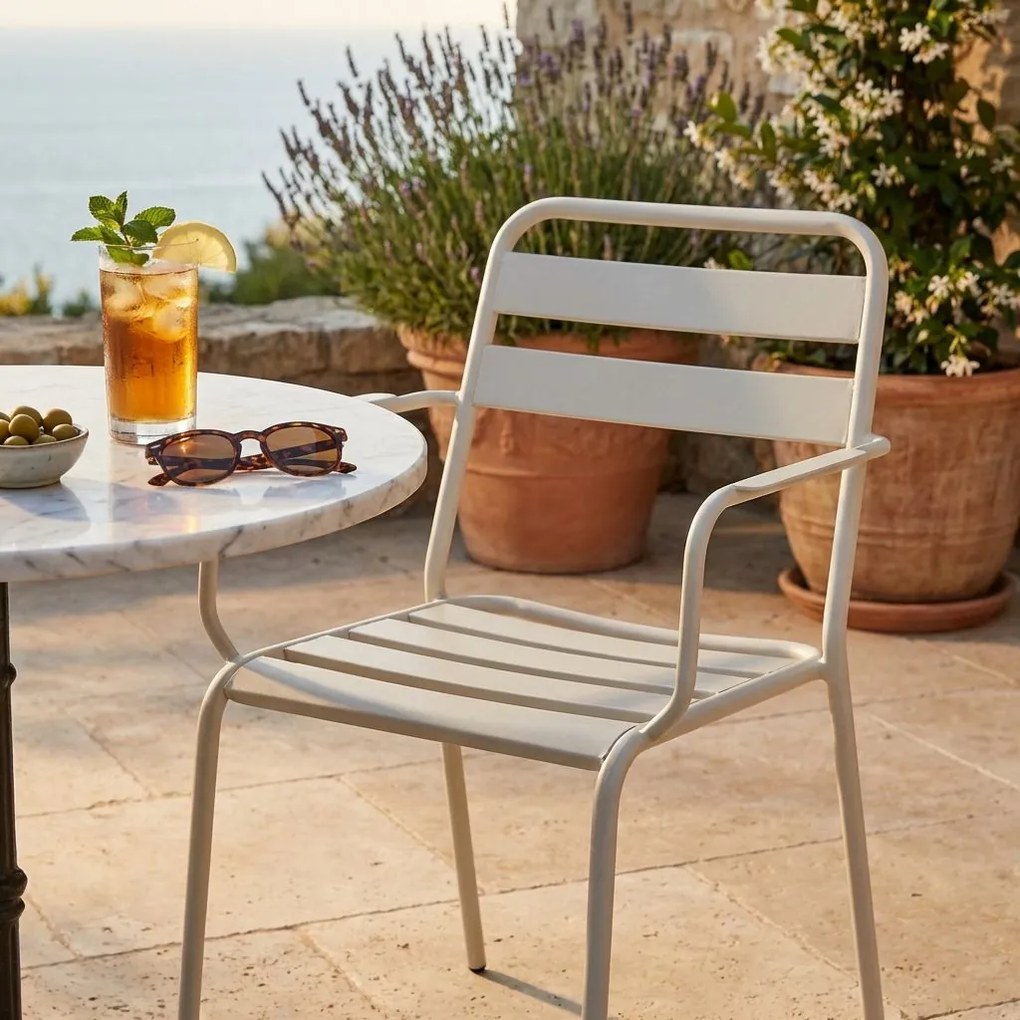 ROMANUS - poltrona da giardino impilabile in ferro