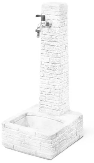 Fontana Da Giardino Effetto Pietra In Cemento Clanezzo 28x31x65 Bianco KAM