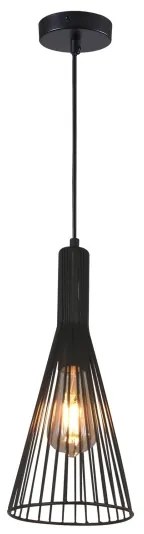 Lampadario a sospensione con filo TIANA 1xE27/20W/230V diametro 15,5 cm nero