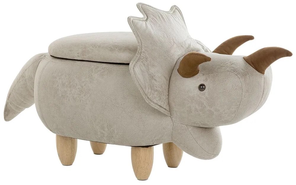 Pouf contenitore in tessuto grigio chiaro TRICERATOPS Beliani