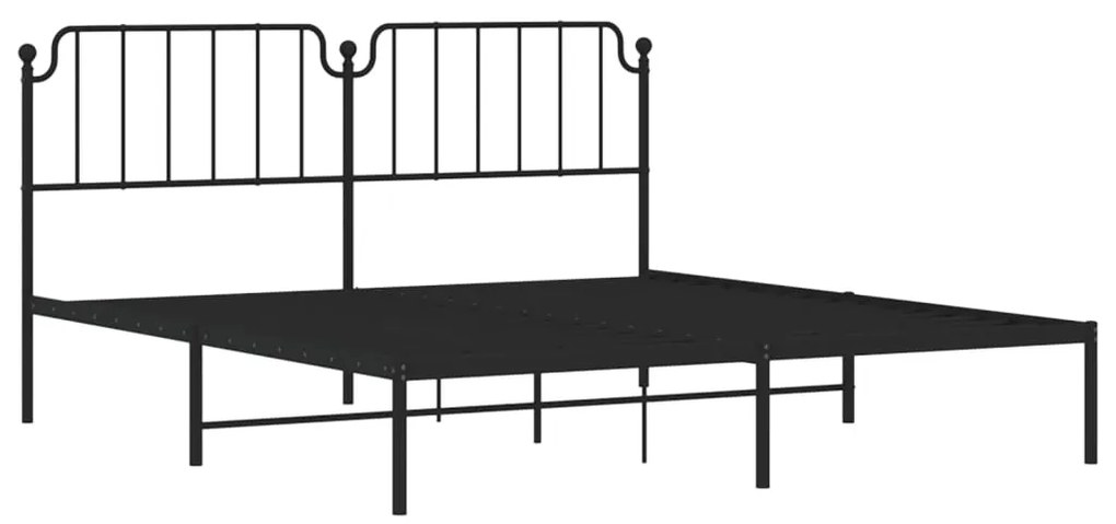 Giroletto con testiera in metallo nero 183x213 cm