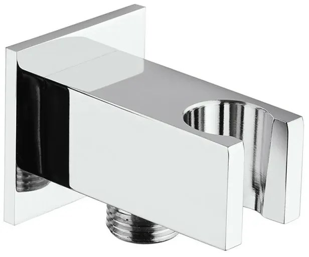 Kit doccia quadrato cromo set doccia + soffione in acciaio 25x25 cm + braccio 40 cm