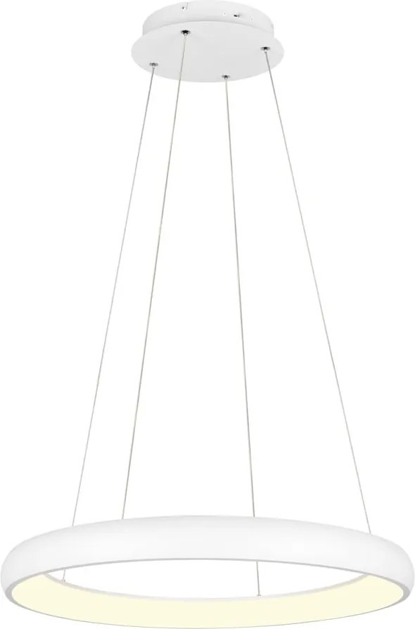 Lampadario bianco a LED dimmerabile con paralume in metallo ø 75 cm Cardona - Trio