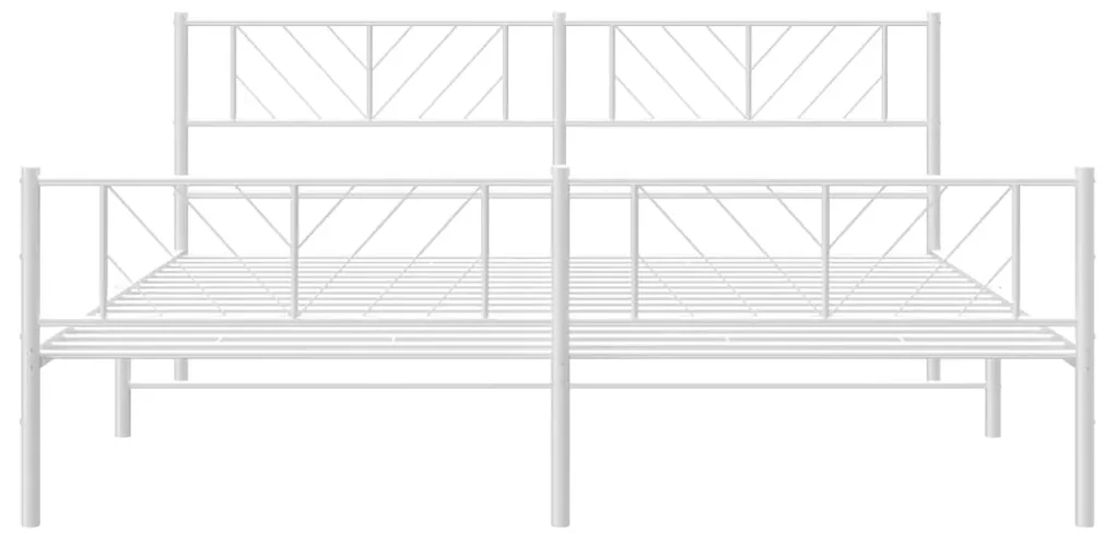 Giroletto con testiera e pediera metallo bianco 193x203 cm