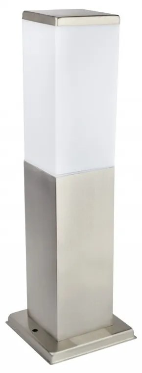Paletto da Giardino 40cm Quadrato in acciaio INOX, IK06, IP54, base E27 Base E27