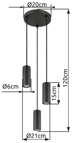 Globo 57918-3H - Lampadario a sospensione con filo JAMES 3xGU10/25W/230V