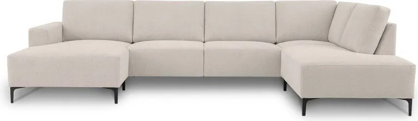 Divano angolare beige (con penisola a destra/a U) con rivestimento in ciniglia Fabian – Scandic