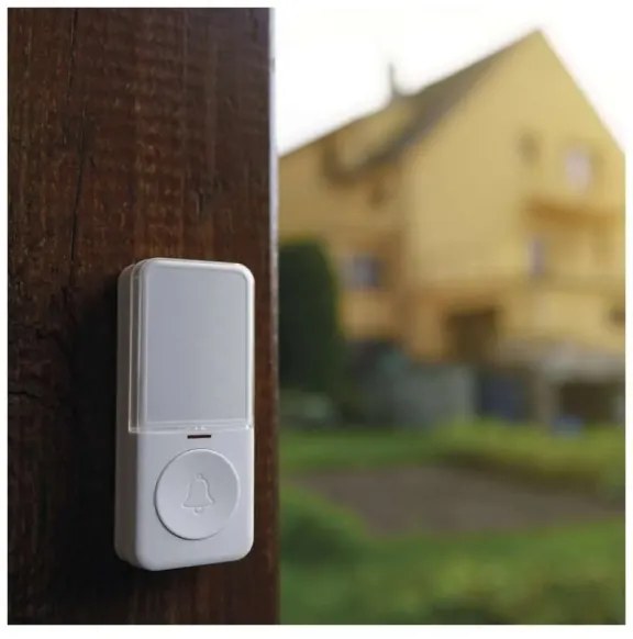 Campanello wireless da inserire nella presa 230 V con 1 batteria CR2032, bianco