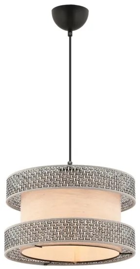 Lampadario su cavo HALO 1xE27/60W/230V beige/grigio