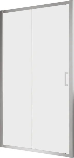 Porta doccia scorrevole L 196-202 cm x H 200 cm in vetro trasparente SP. 6 mm, profilo silver, serie Era