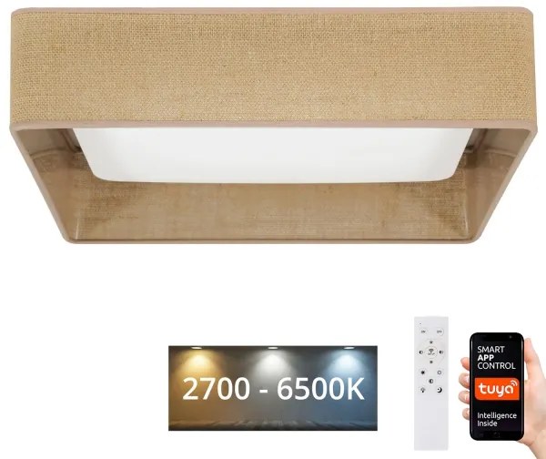 Brilagi-LED Lampada dimmerabile VELVET SQUARE LED/36W/230V Wi-Fi Tuya+telecomando marrone