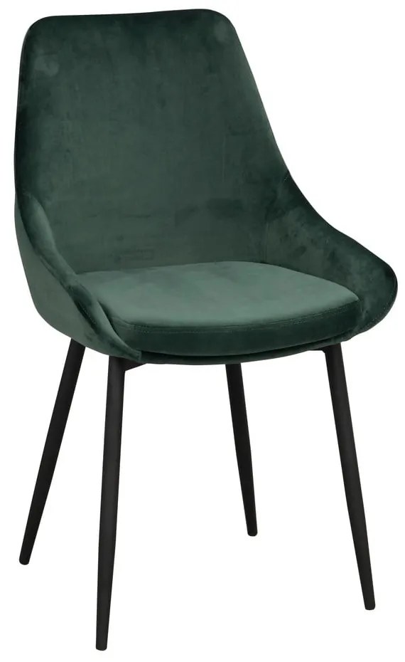 Set di 2 sedie da pranzo in velluto verde scuro Sierra - Rowico