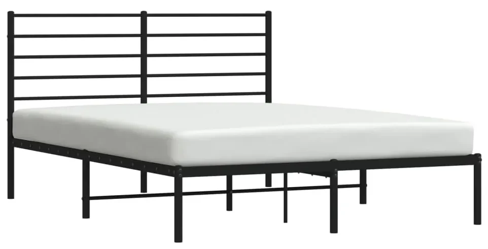 Giroletto con testiera in metallo nero 135x190 cm