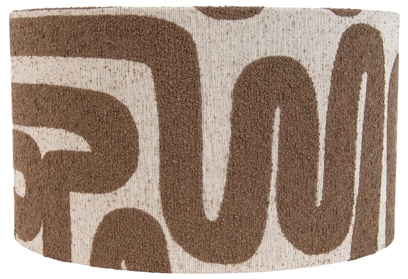 Paralume in tessuto marrone con strisce beige 35/35/20