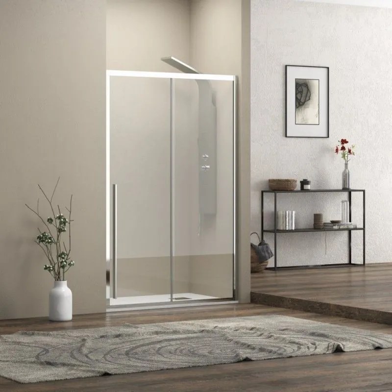 Kamalu - Porta doccia nicchia 130cm scorrevole vetro 8mm altezza 200h | KEL4000