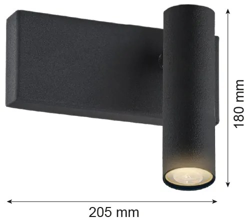 Argon 8065 - Faretto da parete ETNA 1xG9/6W/230V nero