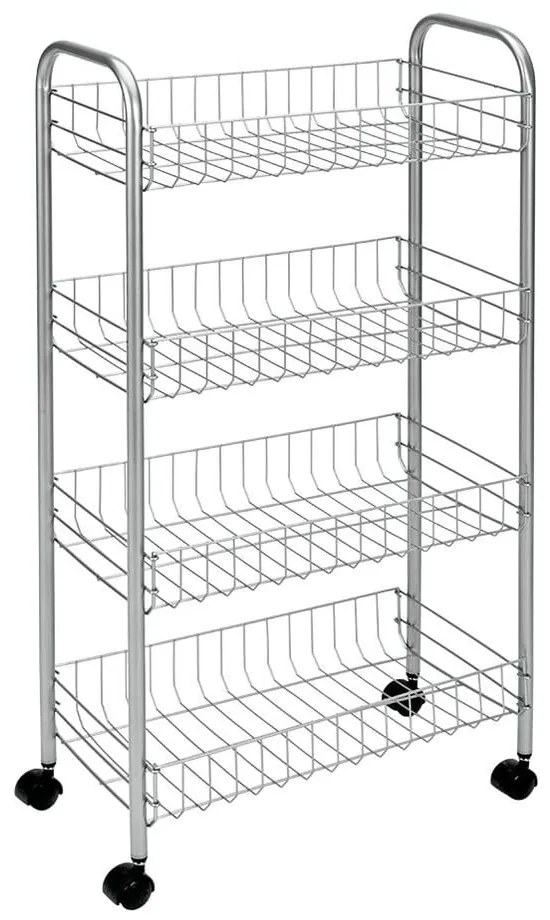 Scaffale mobile in metallo argento 41x84 cm Ascona - Metaltex
