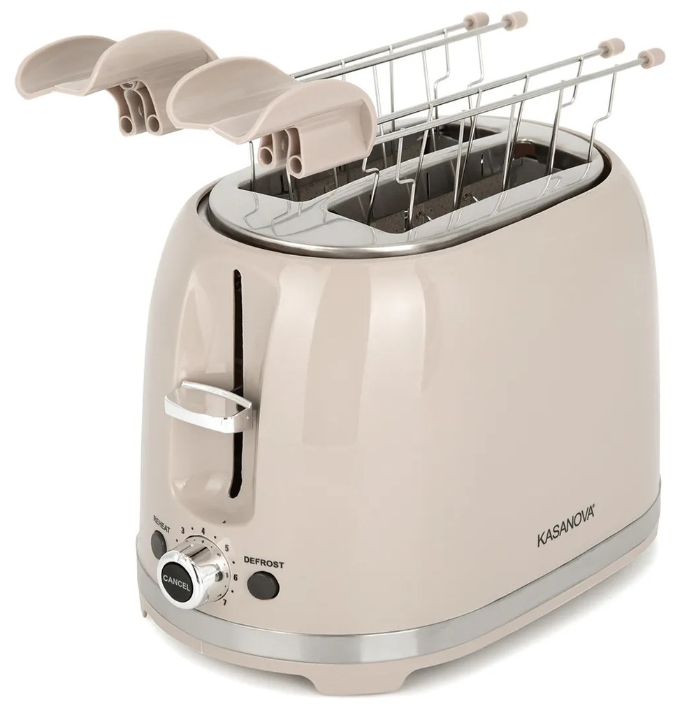 Tostapane 2 fette 7 livelli di tostatura 850 W tortora