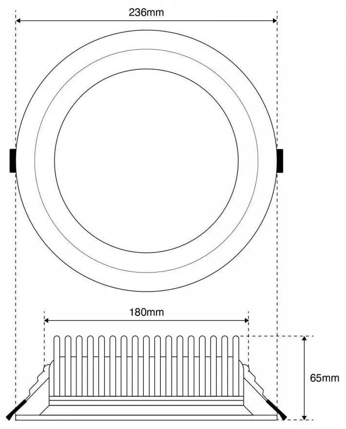 Faro LED da Incasso 42W IP54, Foro Ø210mm, UGR19 con driver Philips Colore Bianco Variabile CCT