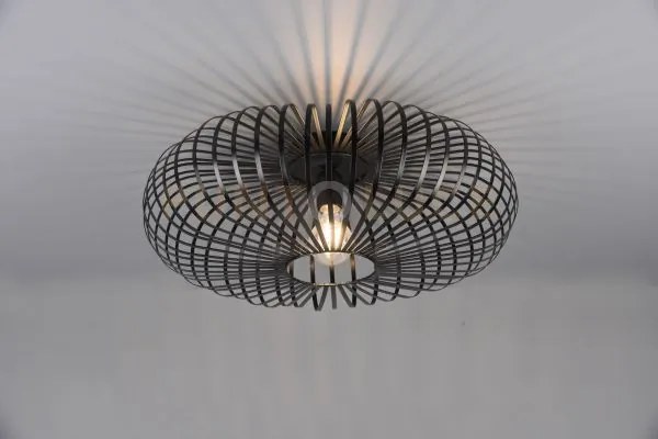 Johann plafoniera metallo ellisse nero d. 50cm 1 attacco e27