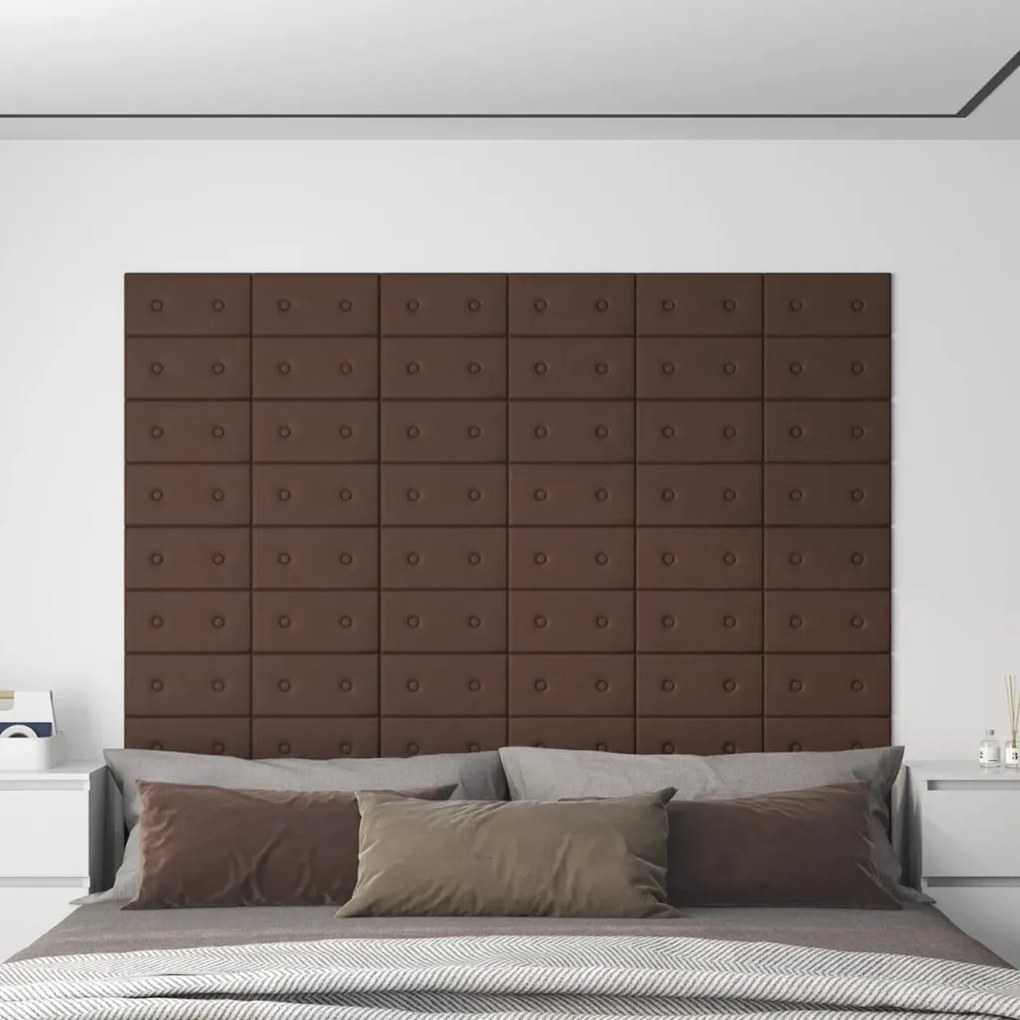 Pannelli Murali 12 Pz Marroni 30x15 Cm İn Similpelle 0,54 M² /