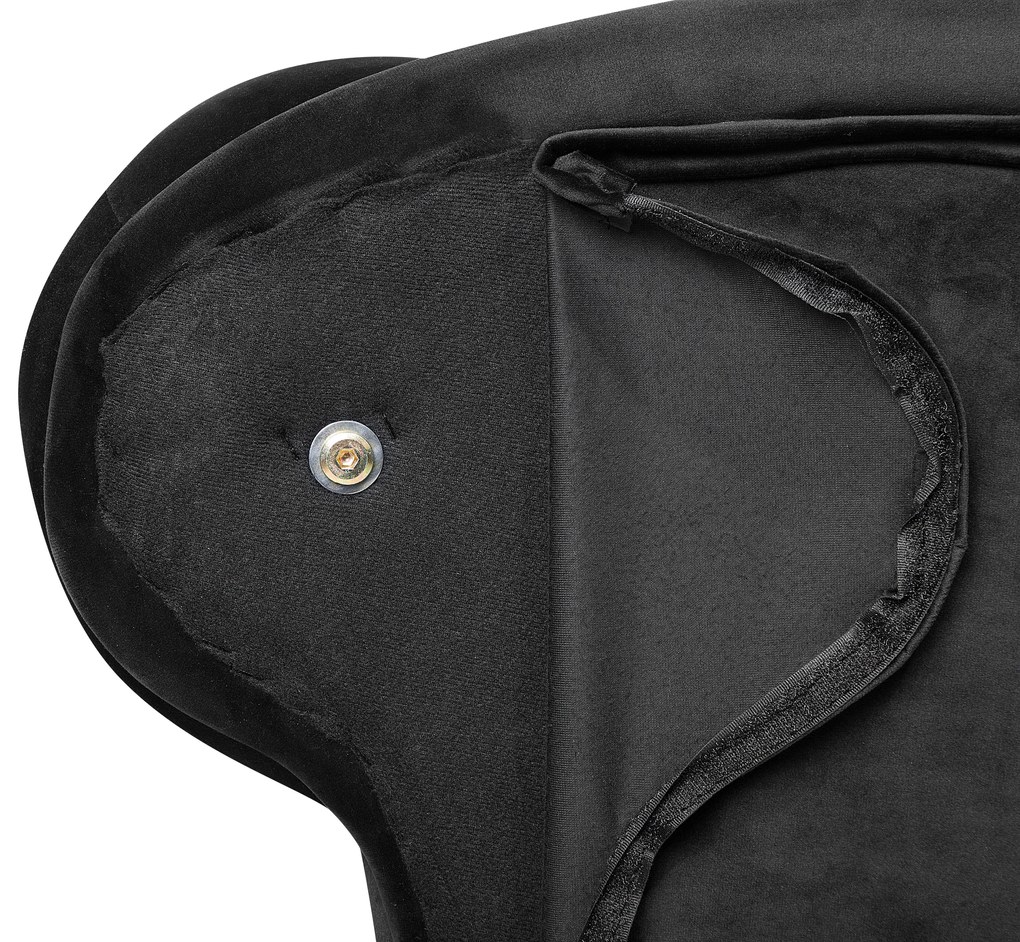 Chaise longue destra in velluto nero NIMES Beliani