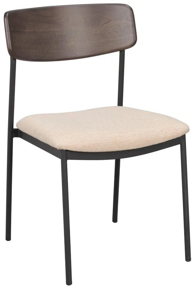 Sedie da pranzo color crema e marrone scuro in un set di 2 pezzi Maymont - Rowico