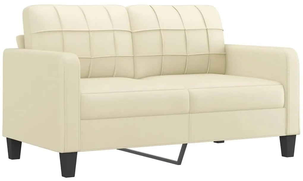Set di divani 2 pz con cuscini crema in similpelle