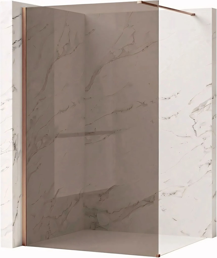 Parete doccia Rea Flexi Brown / Brush Copper 110