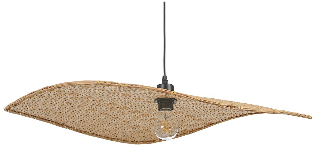 Lampadario legno di bambù beige e naturale 123 cm GALANA Beliani