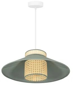 Duolla - Lampadario a sospensione con filo RIO RATTAN 1xE27/15W/230V diametro 45 cm verde/rattan