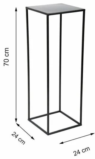 Portafiori 70x24 cm nero