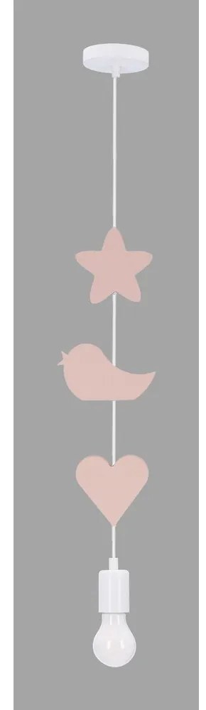 Lampada per bambini bianca e rosa con paralume in metallo Single - Candellux Lighting