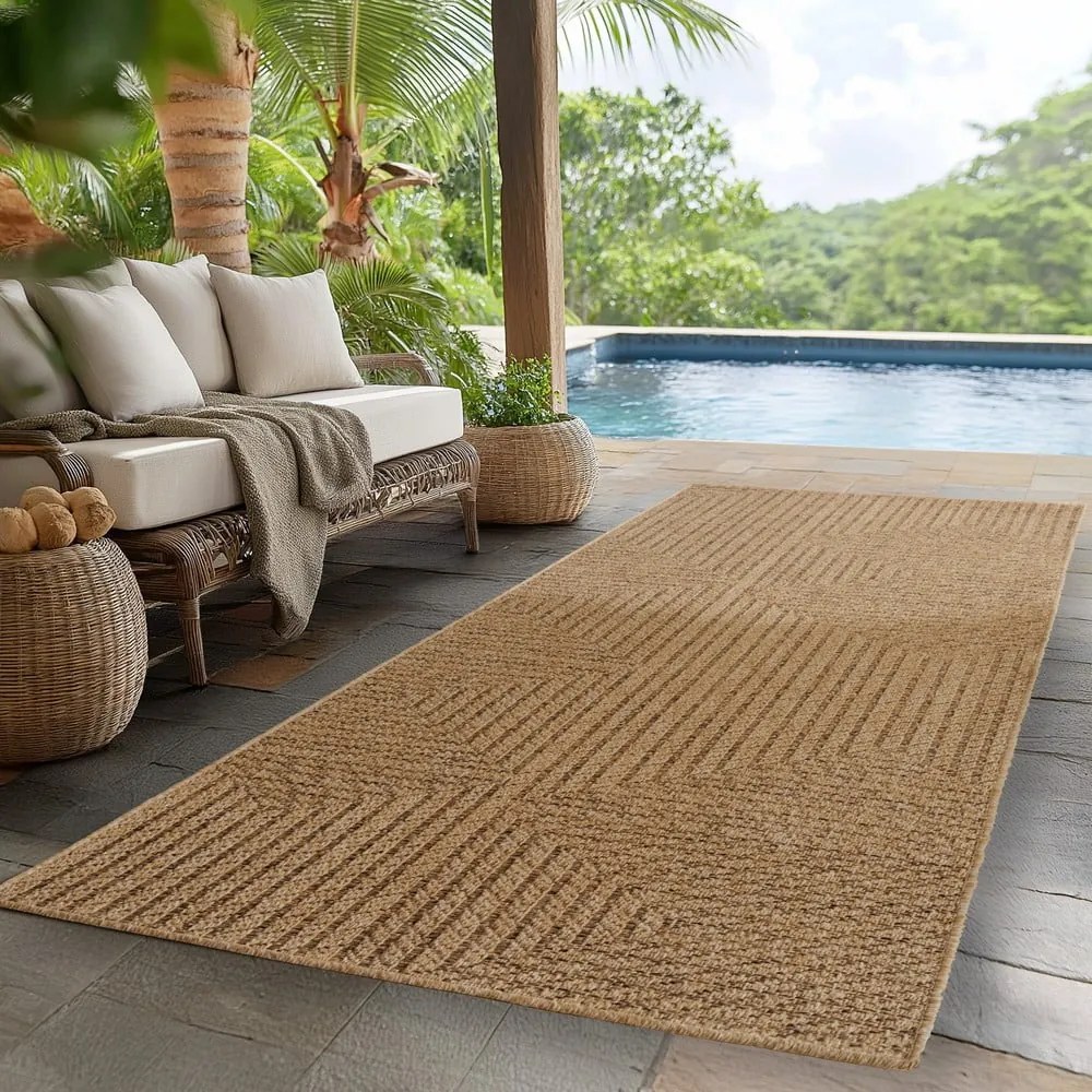 Passatoia da interno ed esterno marrone 80x250 cm Timber 1404 – Ayyildiz Carpets