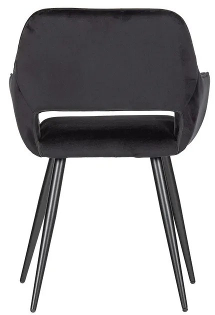 Set di sedie da pranzo nera in imbottito con braccioli 2 pz Jelle – WOOOD