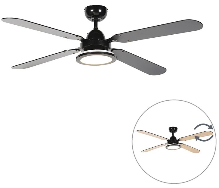 Ventilatore a soffitto nero con telecomando - Fanattic